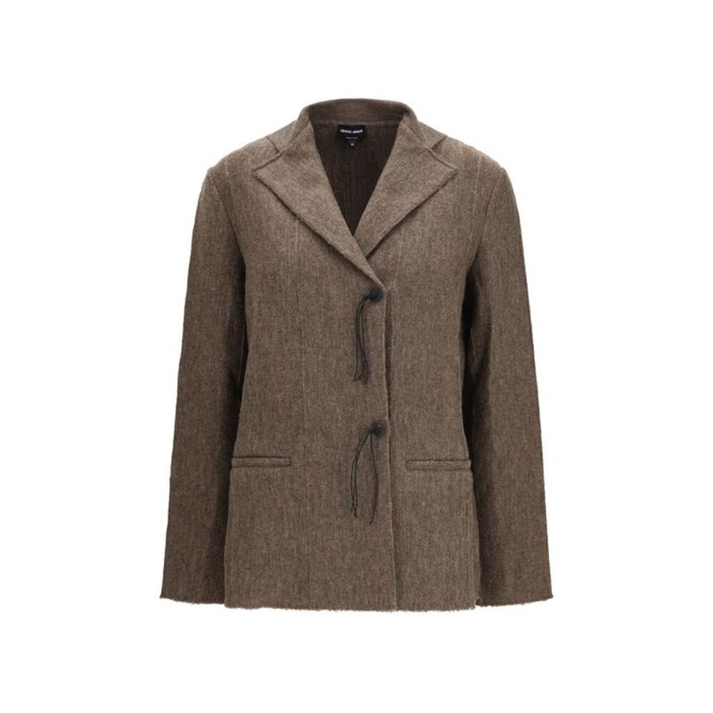 Giorgio Armani Brown Wool Oves Aries Full-Length Women's Jacket